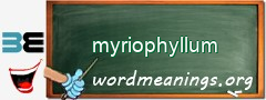 WordMeaning blackboard for myriophyllum